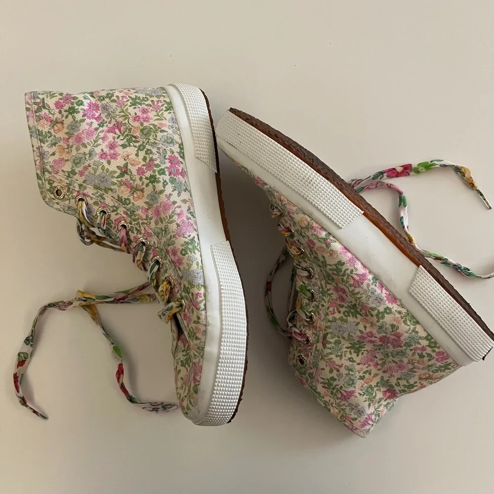 LoveShackFancy‎ x Superga 2795 High-Top Sneakers Floral Pink Green